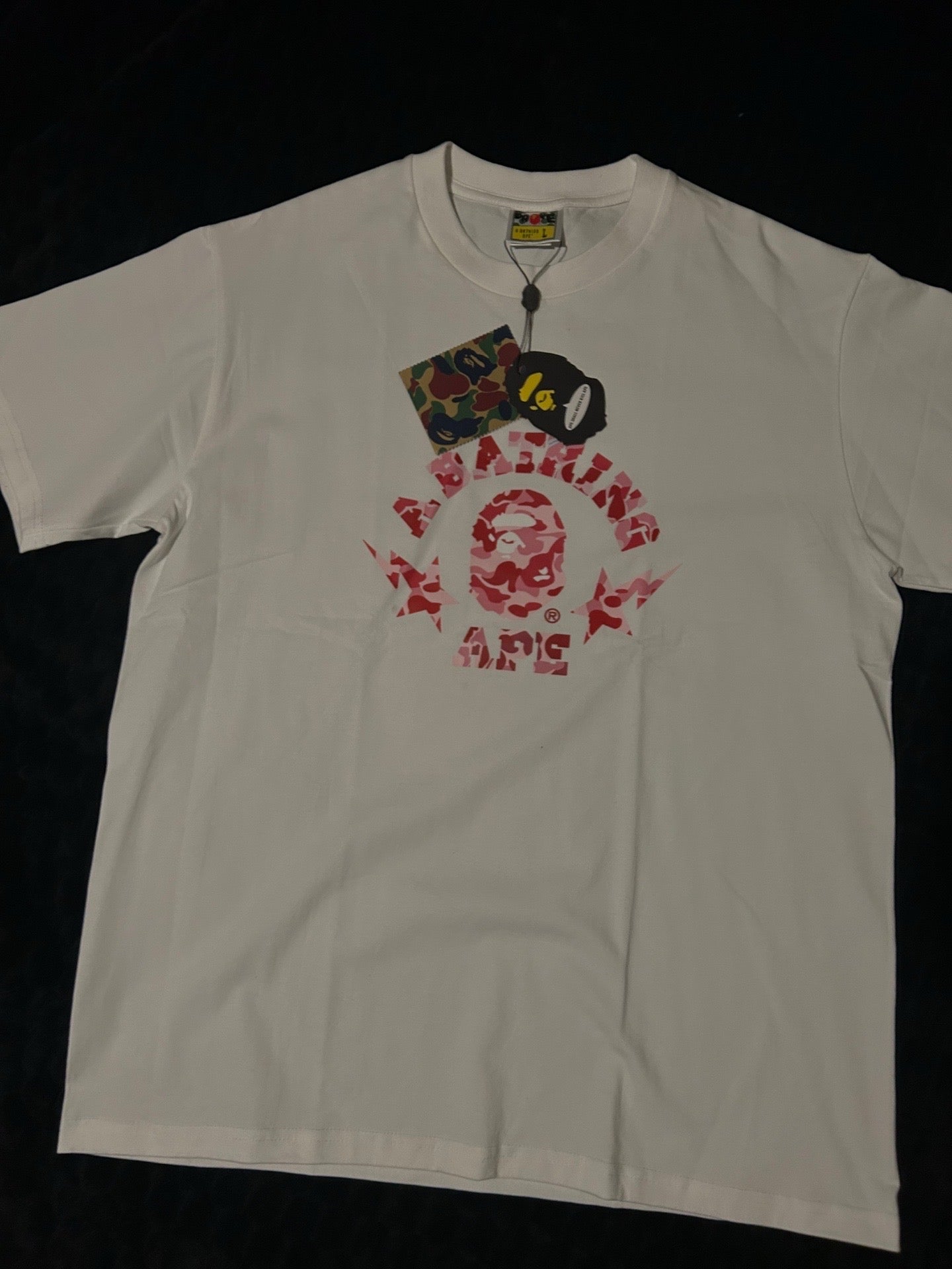 White -Pink Bape Tee